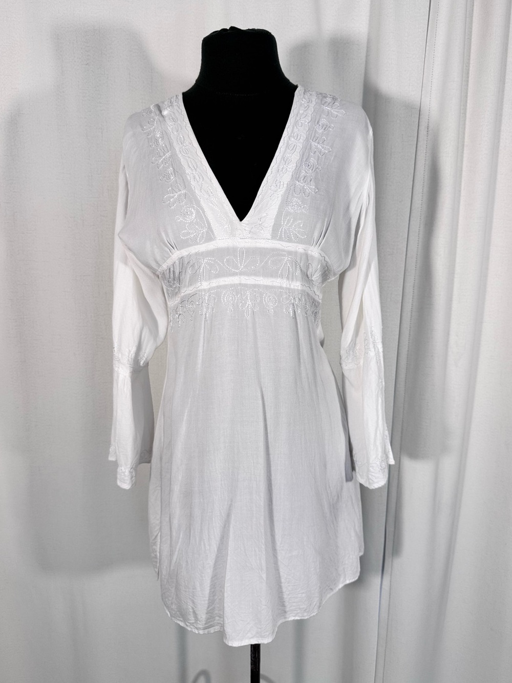 Soaked Y2K White Embroidered Cover Up Mini Dress